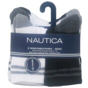 Wholesale - 6pk WHT NAUTICA MESH TOP CREW SOCKS SIZE 4-6, UPC: 193159219420